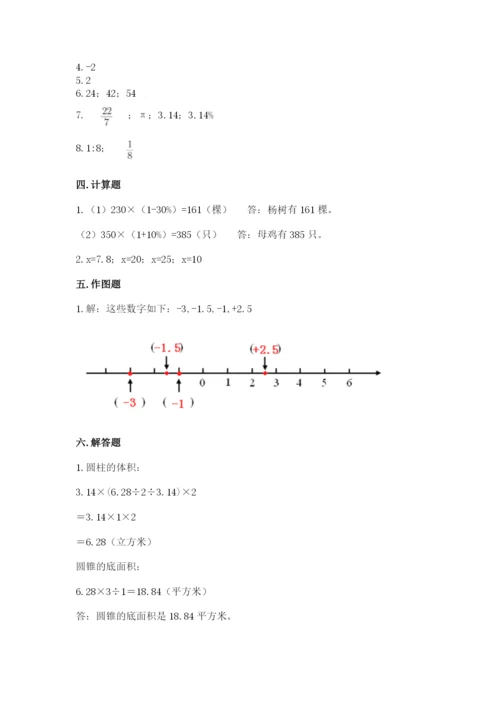 宿豫县六年级下册数学期末测试卷推荐.docx