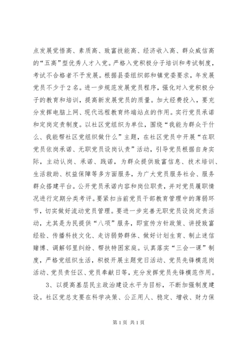 社区党支部工作计划范文精选.docx