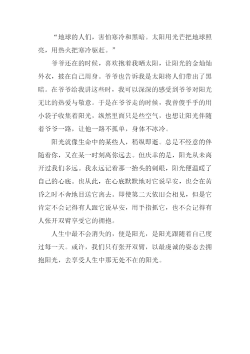 享受生命中的阳光作文800字.docx