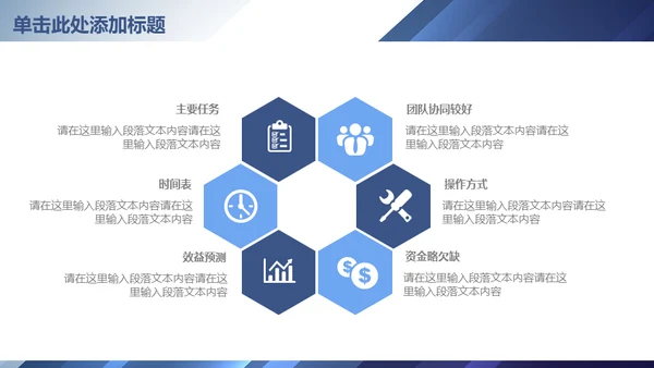蓝色渐变立体质感商务通用PPT模板