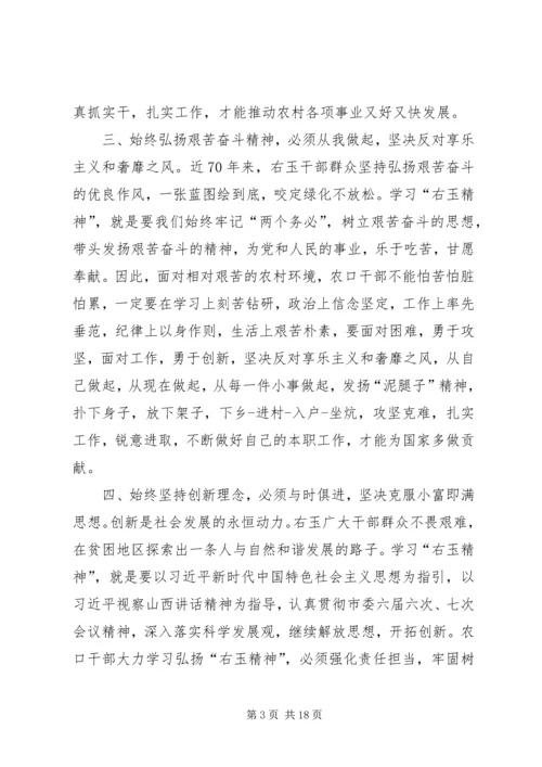 学习右玉精神心得体会六篇.docx