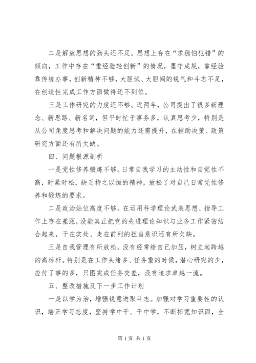 民主生活会个人对照检查发言提纲.docx