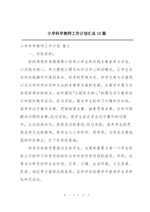 小学科学教师工作计划汇总10篇.docx