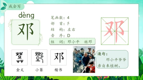 【核心素养】部编版语文二年级下册-4. 邓小平爷爷植树 第1课时（课件）