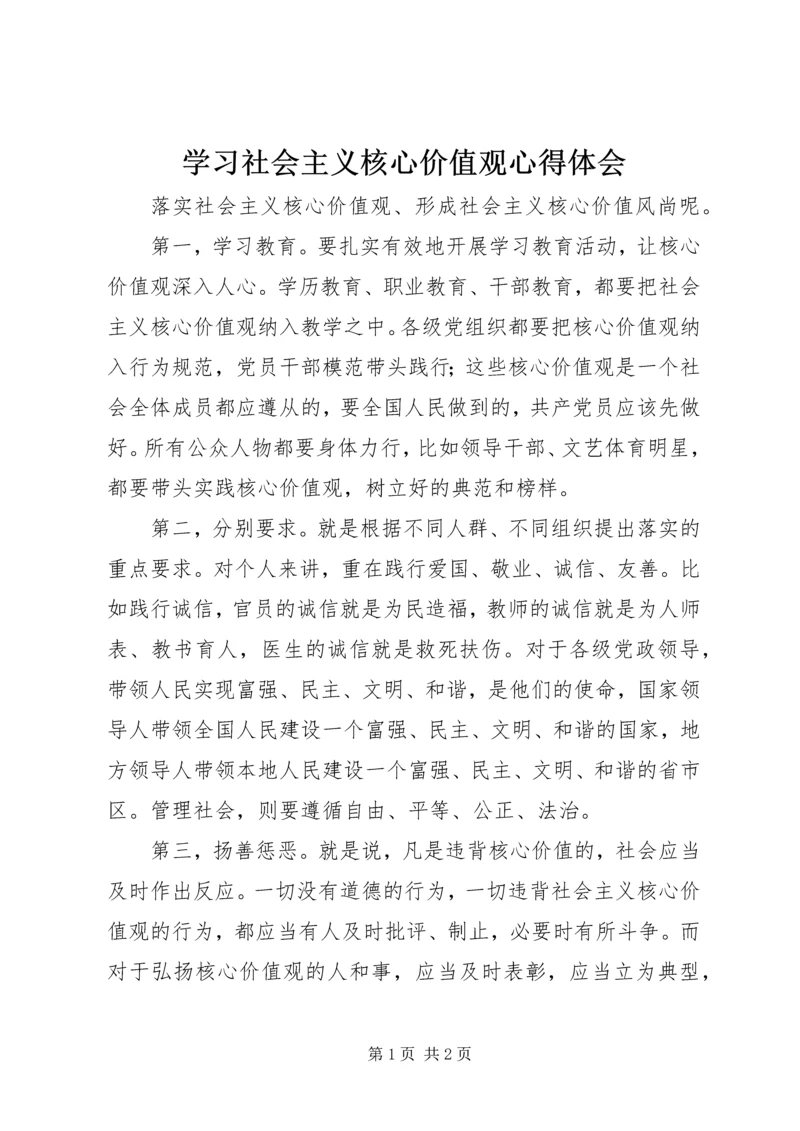 学习社会主义核心价值观心得体会 (14).docx