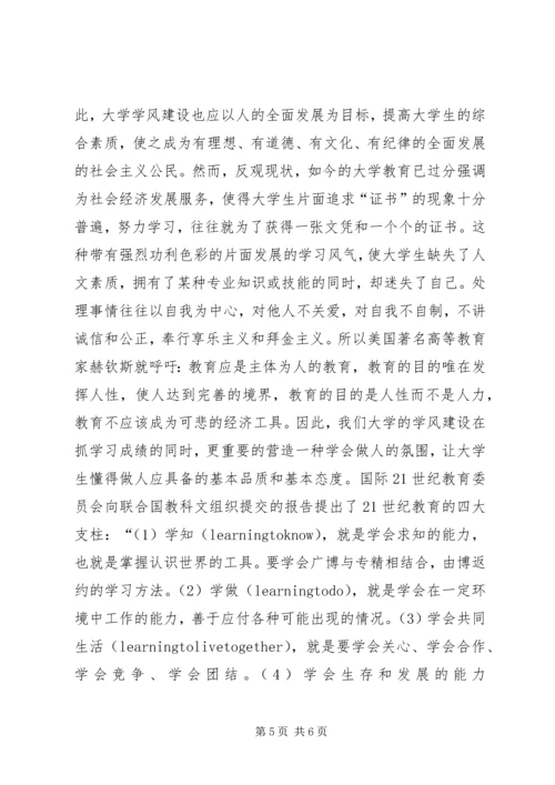 有关学风建设的思想汇报 (2).docx