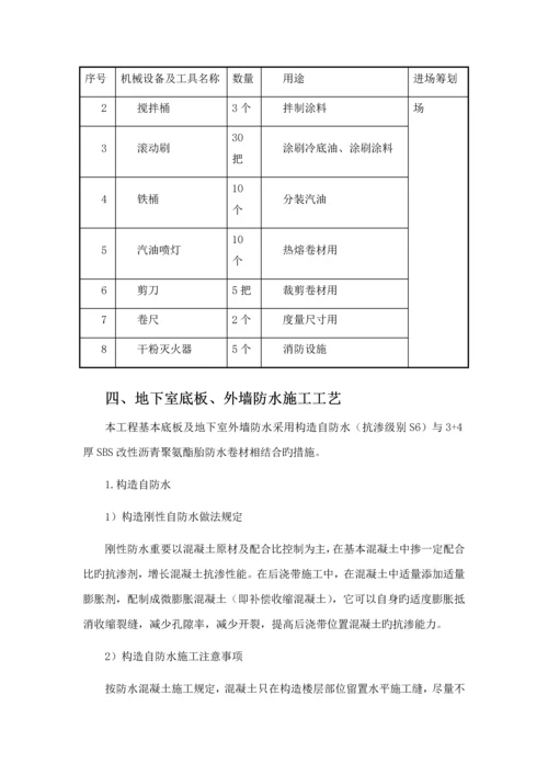 地下室3+4SBS防水卷材综合施工专题方案.docx