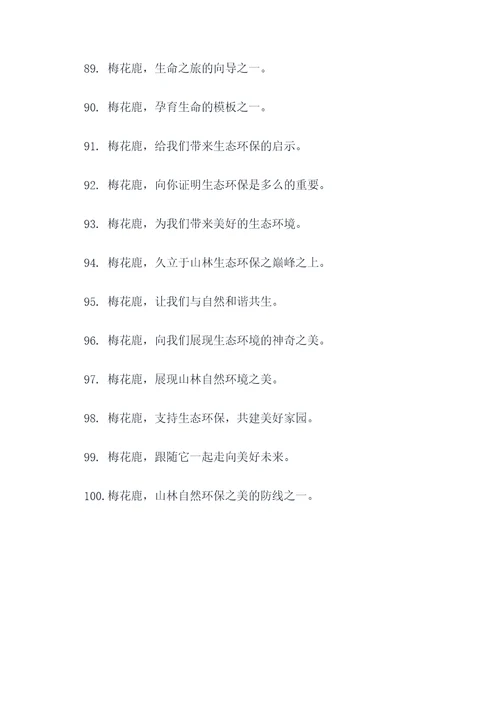 梅花鹿宣传口号