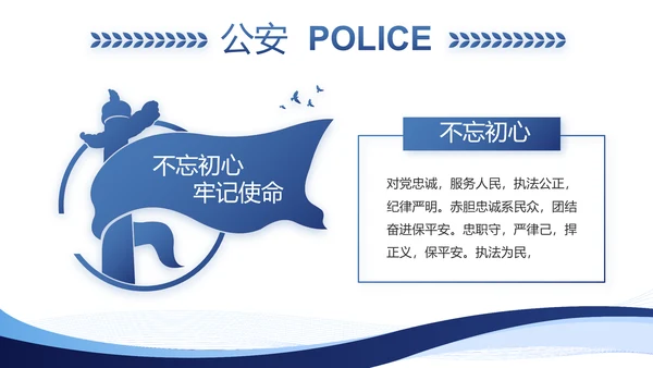 蓝色大气公安部治安管理局动态PPT模板