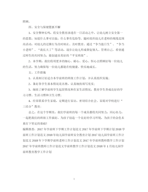 精编之学前班老师工作计划书.docx