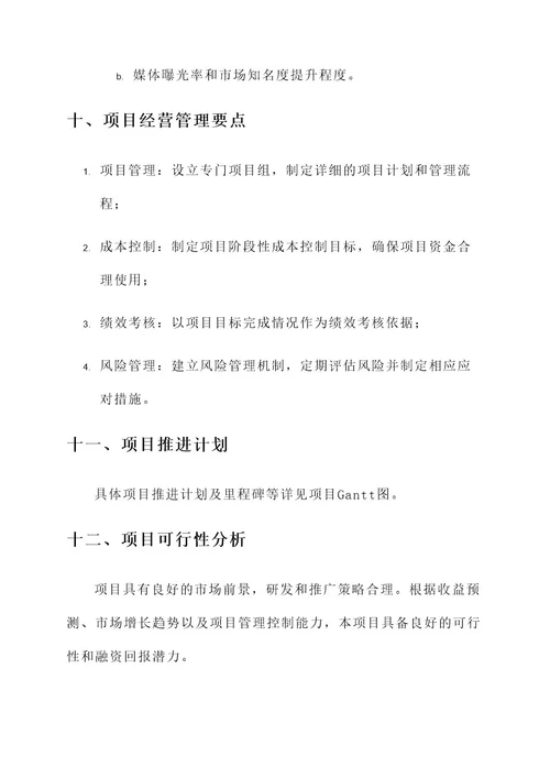 企业项目书融资方案