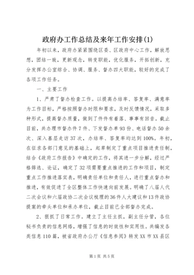 政府办工作总结及来年工作安排(1).docx