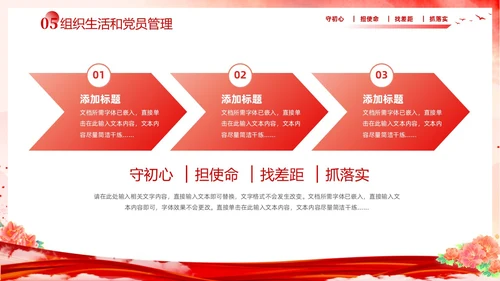 红色水彩大气党建党课党支部书记述职报告PPT