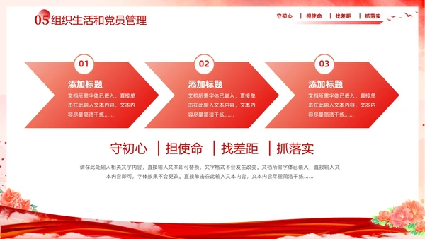 红色水彩大气党建党课党支部书记述职报告PPT