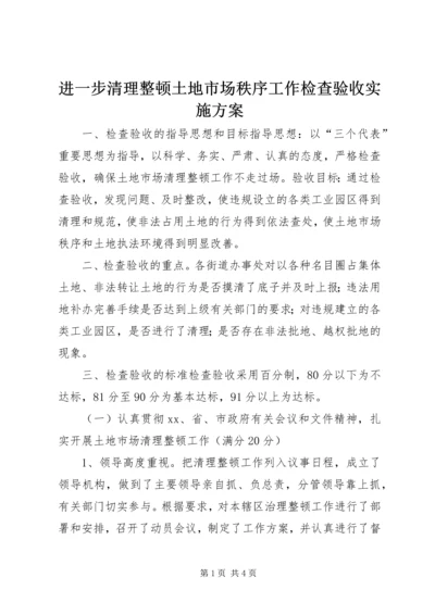 进一步清理整顿土地市场秩序工作检查验收实施方案.docx