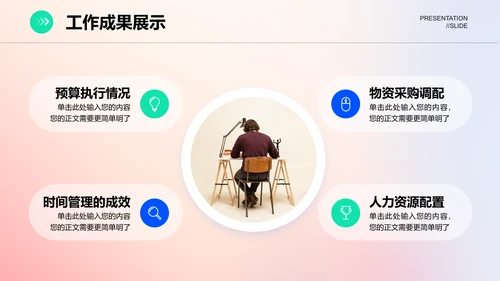 粉蓝商务风工作总结工作汇报PPT演示模板