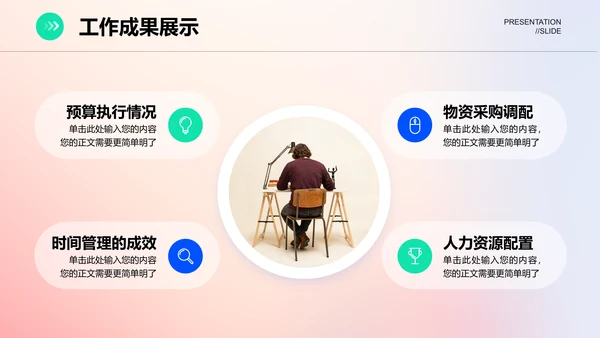 粉蓝商务风工作总结工作汇报PPT演示模板
