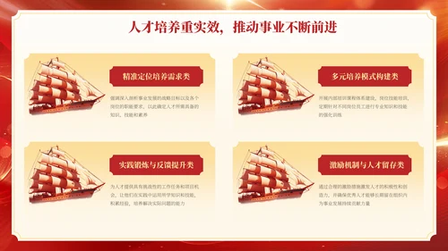 红色商务年会总结通用PPT模板
