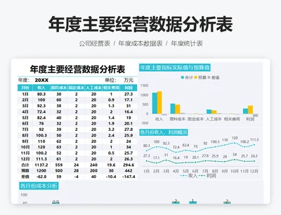 年度经营数据分析表