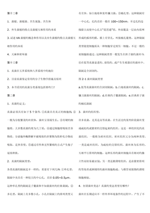 2023年南开大学微生物学考研真题真菌题库.docx