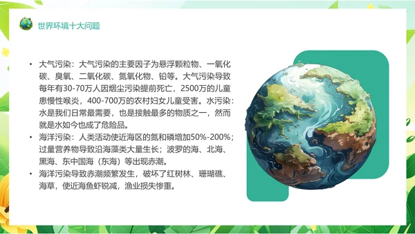 塑料污染保护地球环保PPT模板
