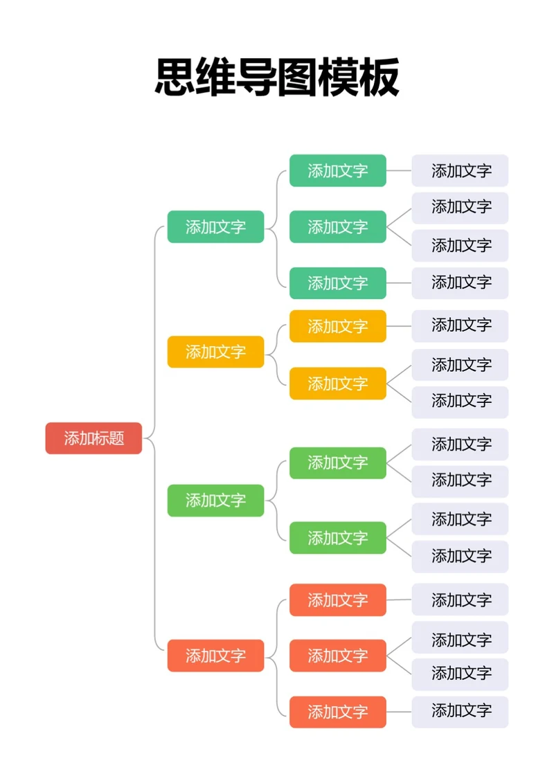 彩色简约思维导图