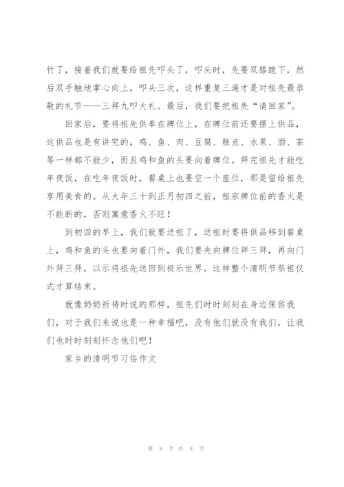 家乡的清明节习俗作文六篇.docx