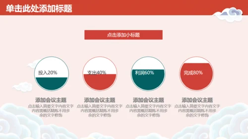 国潮中国风云纹年终工作汇报通用PPT模板