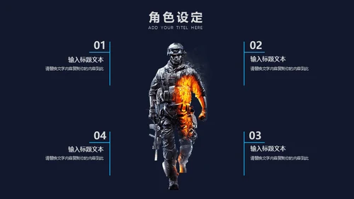 绝地求生电子竞技真人CS射击游戏通用PPT模板