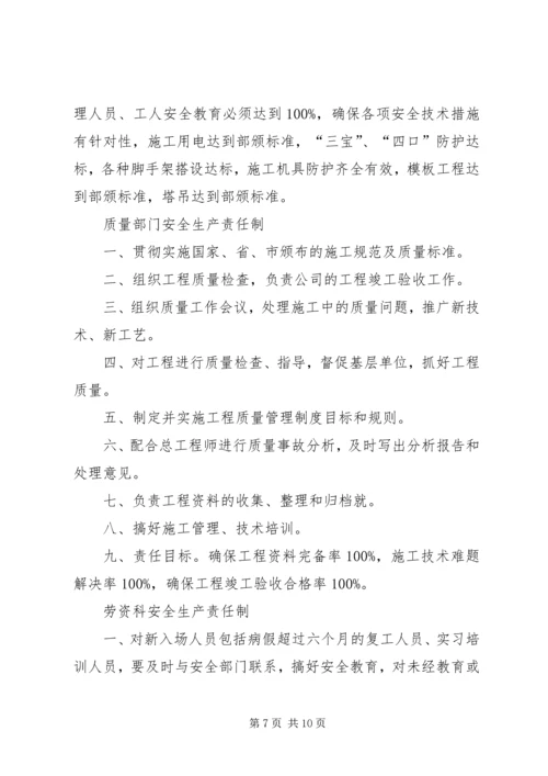 公司各部门安全生产责任制 (2).docx