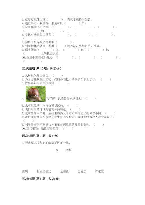 教科版一年级下册科学期末测试卷及答案（精品）.docx