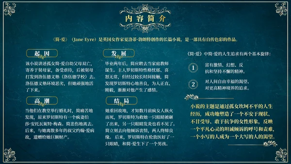 《简爱》读后感悟PPT模板