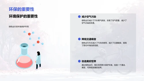 倡导绿色出行PPT模板