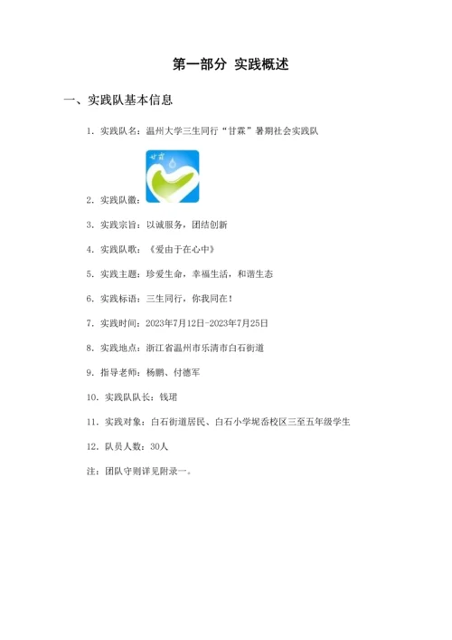 甘霖暑期社会实践队策划书.docx