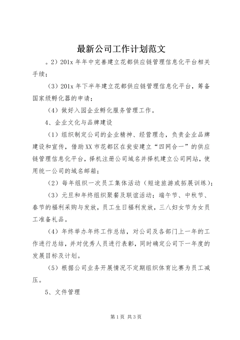 最新公司工作计划范文 (3).docx