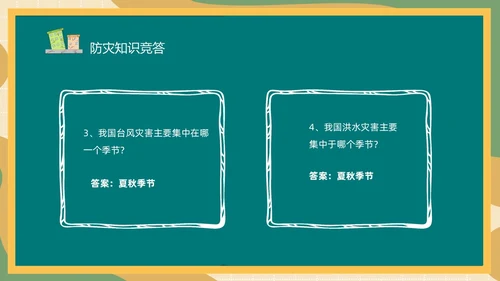 防震减灾绿色清新黑板风卡通儿童512全国防灾减灾日汶川地震十五周年