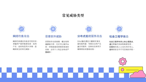 蓝色简约线条网络安全教育报告PPT模板