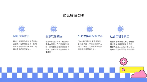 蓝色简约线条网络安全教育报告PPT模板
