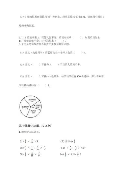 2022人教版六年级上册数学期末考试卷参考答案.docx