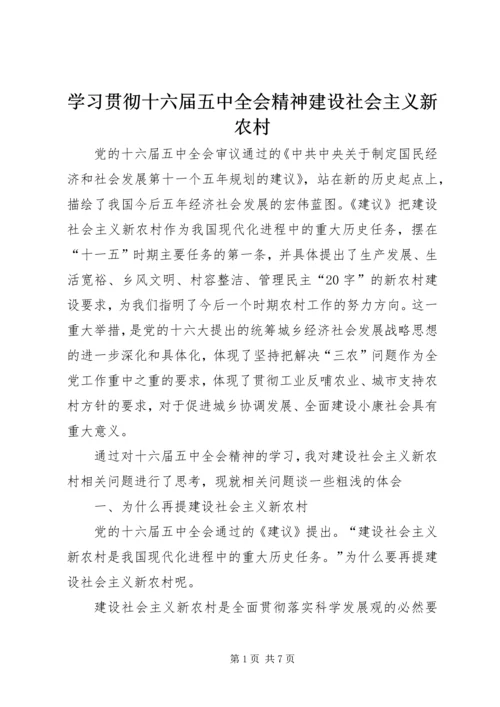 学习贯彻十六届五中全会精神建设社会主义新农村 (4).docx