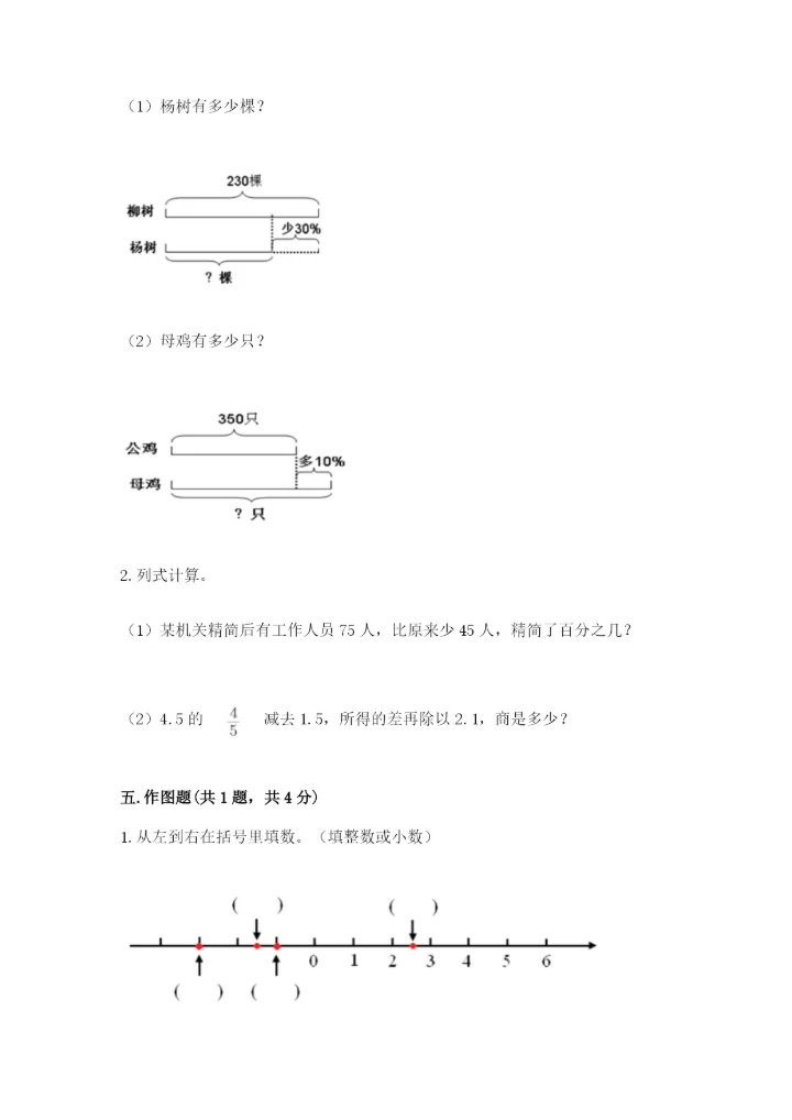 大同市南郊区六年级下册数学期末测试卷新版.docx