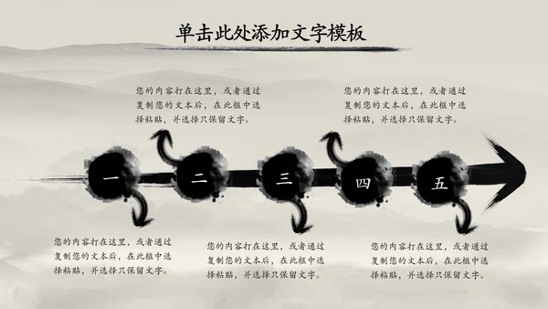 中国风水墨古筝ppt动态模板