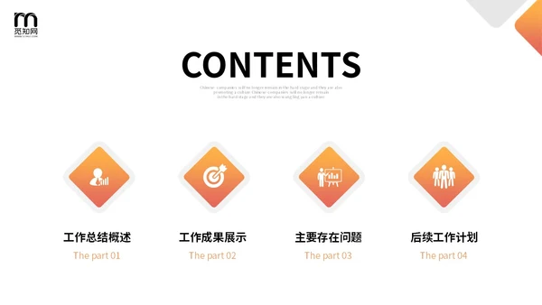 橙色极简形状色块工作汇报总结计划PPT