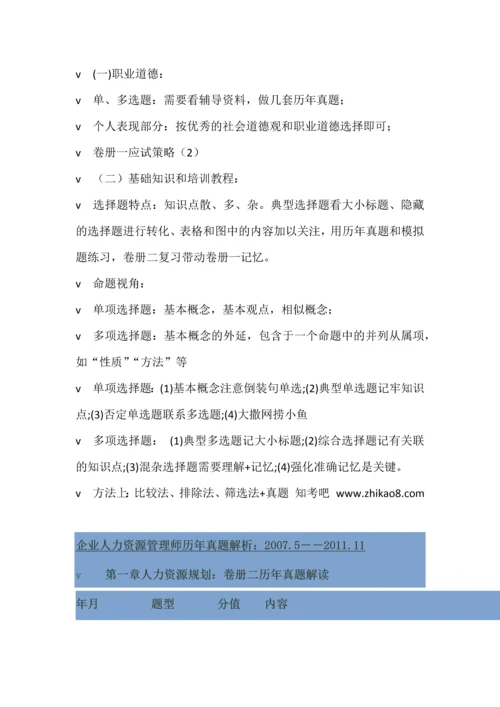 2013企业人力资源管理师考试三级考前必备手册考前串讲.docx