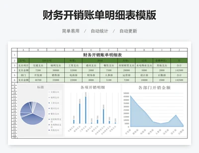 财务开销账单明细表模版