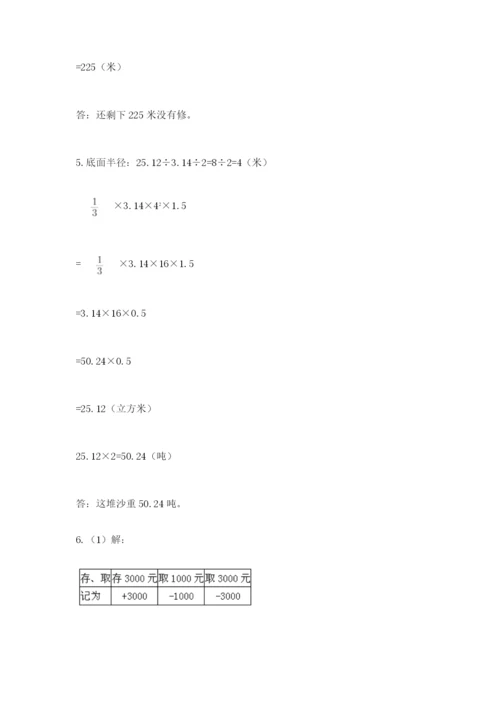 小学六年级数学期末自测题附完整答案（各地真题）.docx