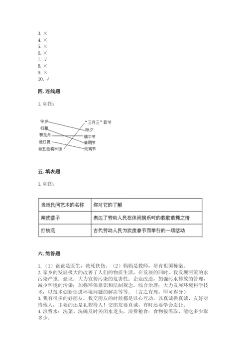 部编版道德与法治四年级下册期末测试卷带答案（突破训练）.docx