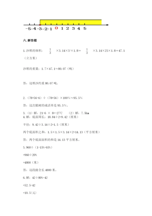 石家庄市鹿泉市六年级下册数学期末测试卷完整版.docx