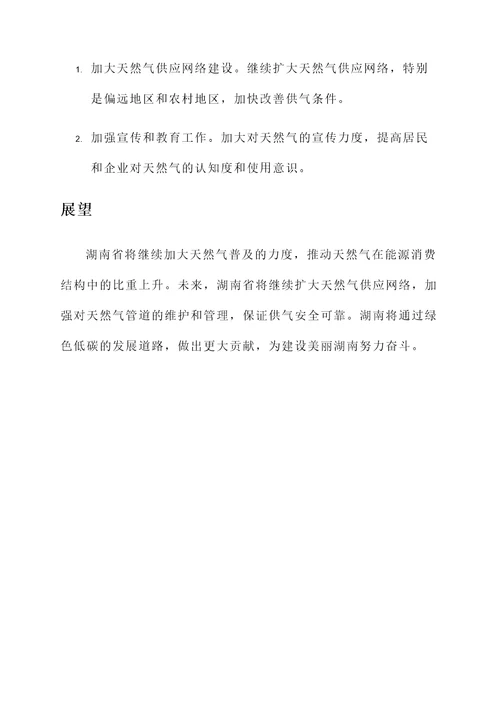 湖南天然气普及情况汇报