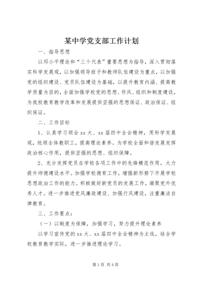 某中学党支部工作计划.docx